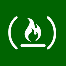 freeCodeCamp logo which is a green bonfire